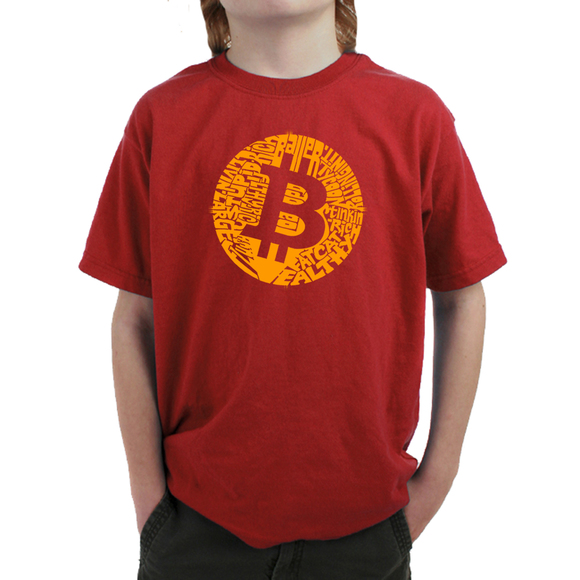 LA Pop Art Other - Boy's Word Art T-shirt - Bitcoin